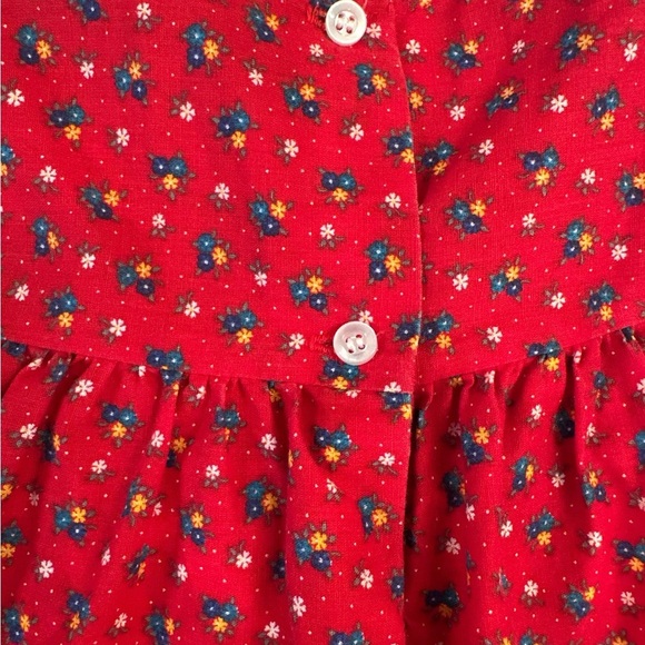 Vintage Winnie the Pooh Dress 3T Toddler Red Flowers White Lace USA EUC - Picture 3 of 8